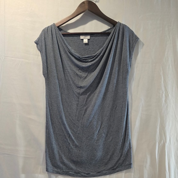LOFT Tops - LOFT Striped Cowl Neck Cap Sleeve Tunic Top Women's Medium